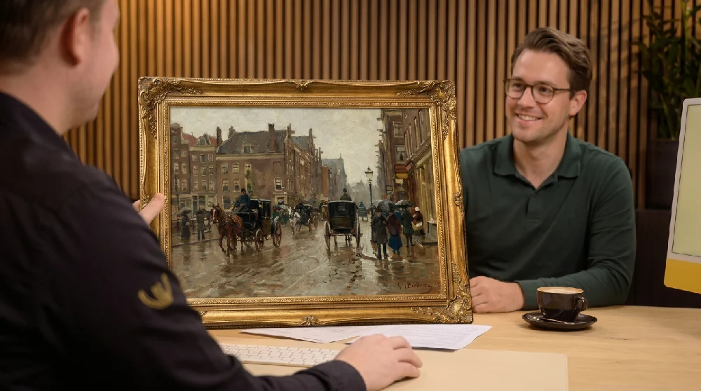 George Hendrik Breitner horloge met een aanvraagformulier op een tablet.