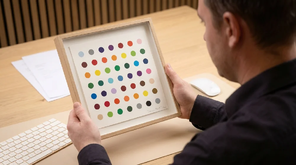 Kunstexpert inspecteert een kunstwerk