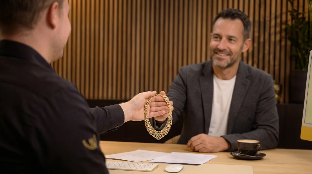 Set van exclusieve goud- en witgouden Buccellati oorbellen met fijn graveerwerk