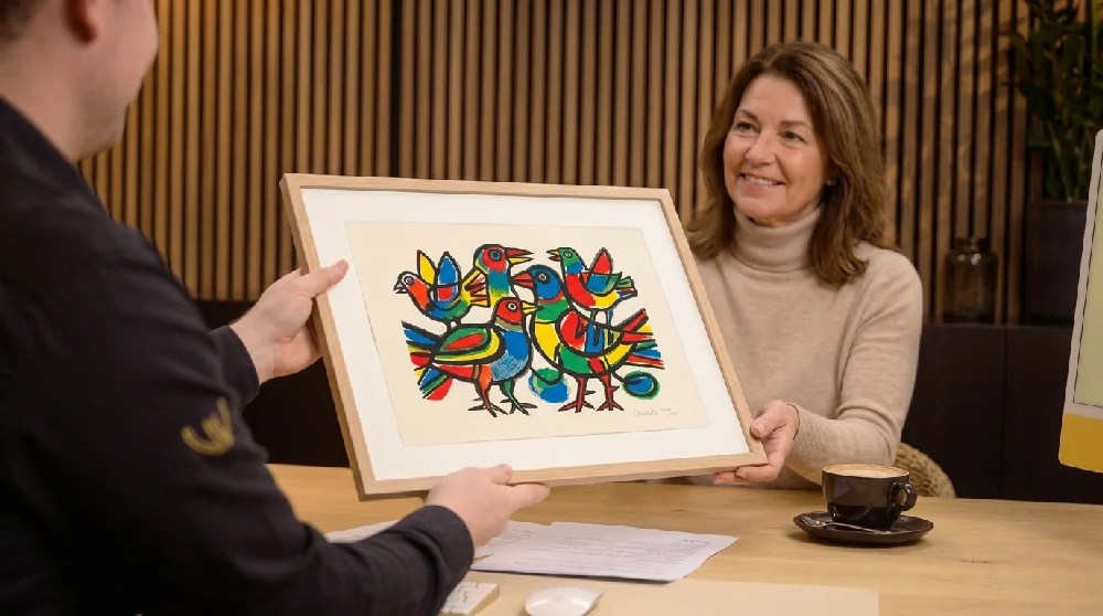 Formulier op een tablet over Corneille Lithografie & Zeefdruk