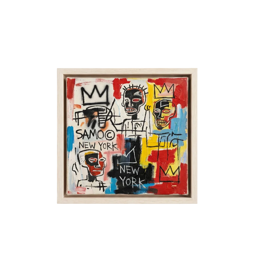 Jean-Michel Basquiat Olieverf & Acryl kunstwerk met kenmerkende stijl