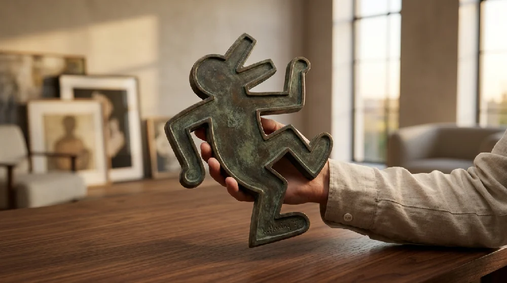 Werk Kieth Haring in een woonkamer