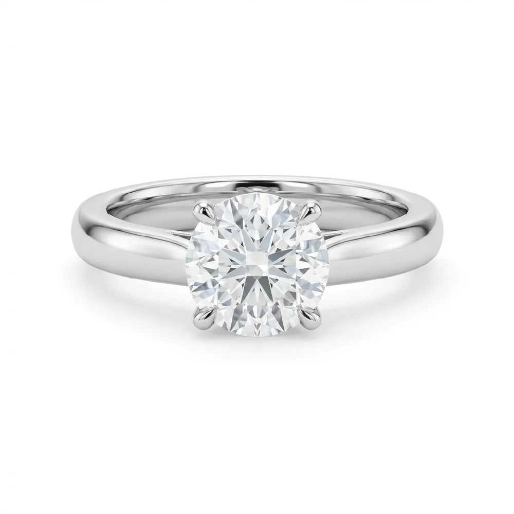 Close-up van een schitterende Cartier High Jewelry Solitaire ring met grote diamant