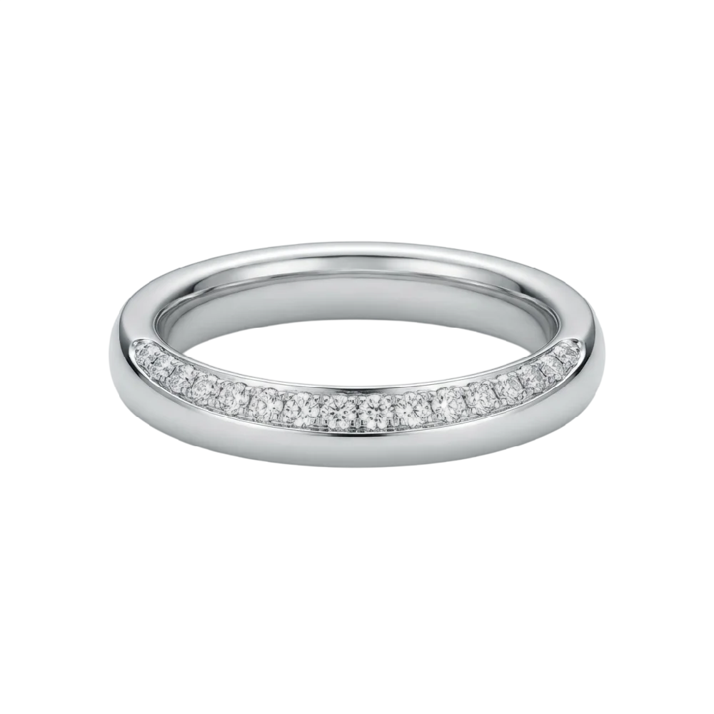 Close-up van een Niessing Magnetring, strak design met diamant