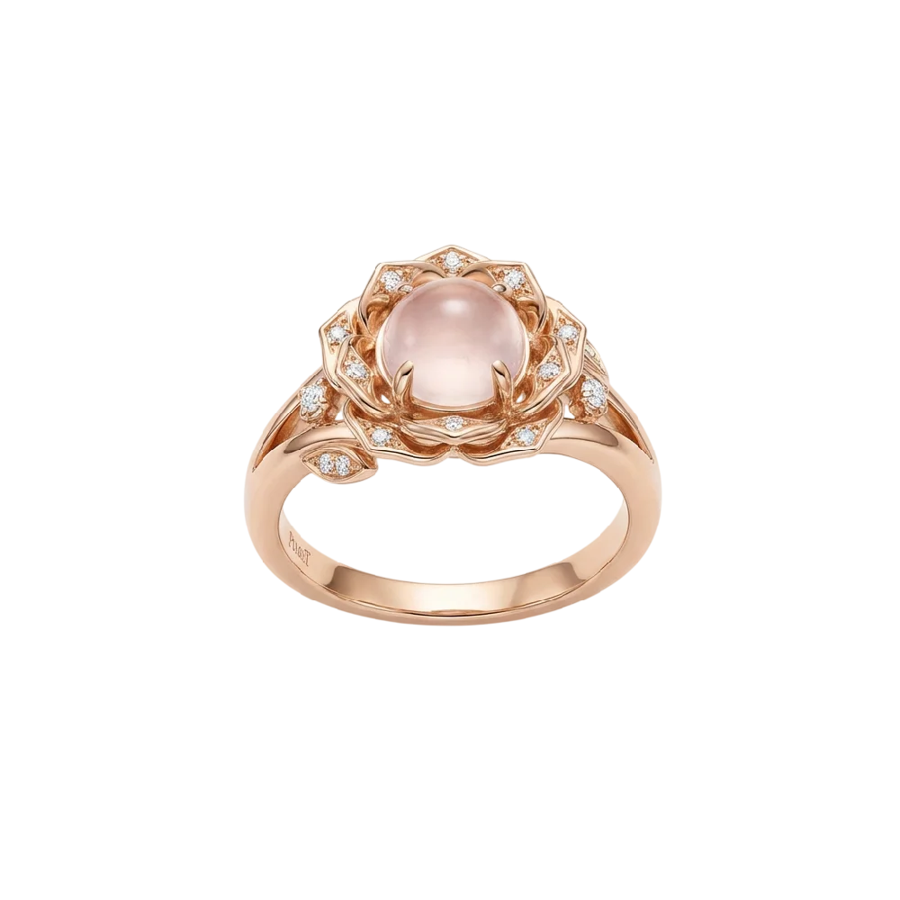 Prachtig Piaget Rose Passion collier met roosmotief en diamanten.