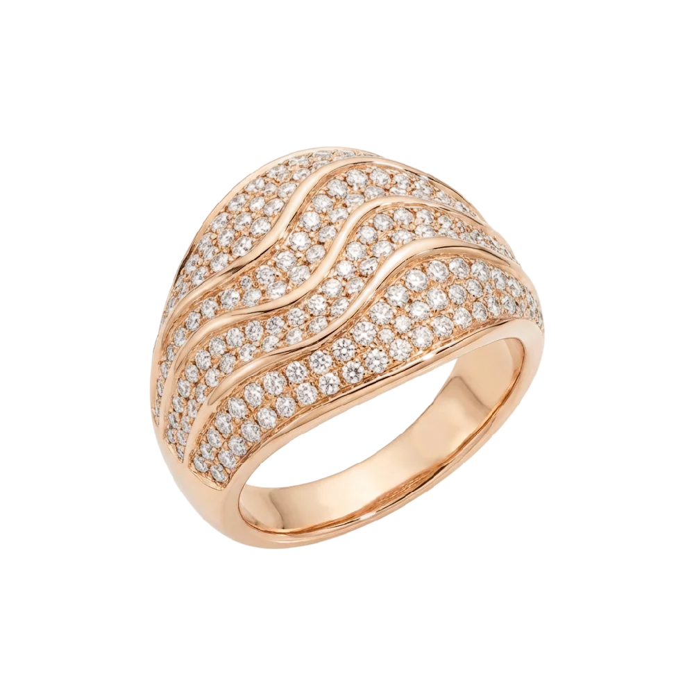 Pomellato Sabbia ring met bruine diamanten en roségoud