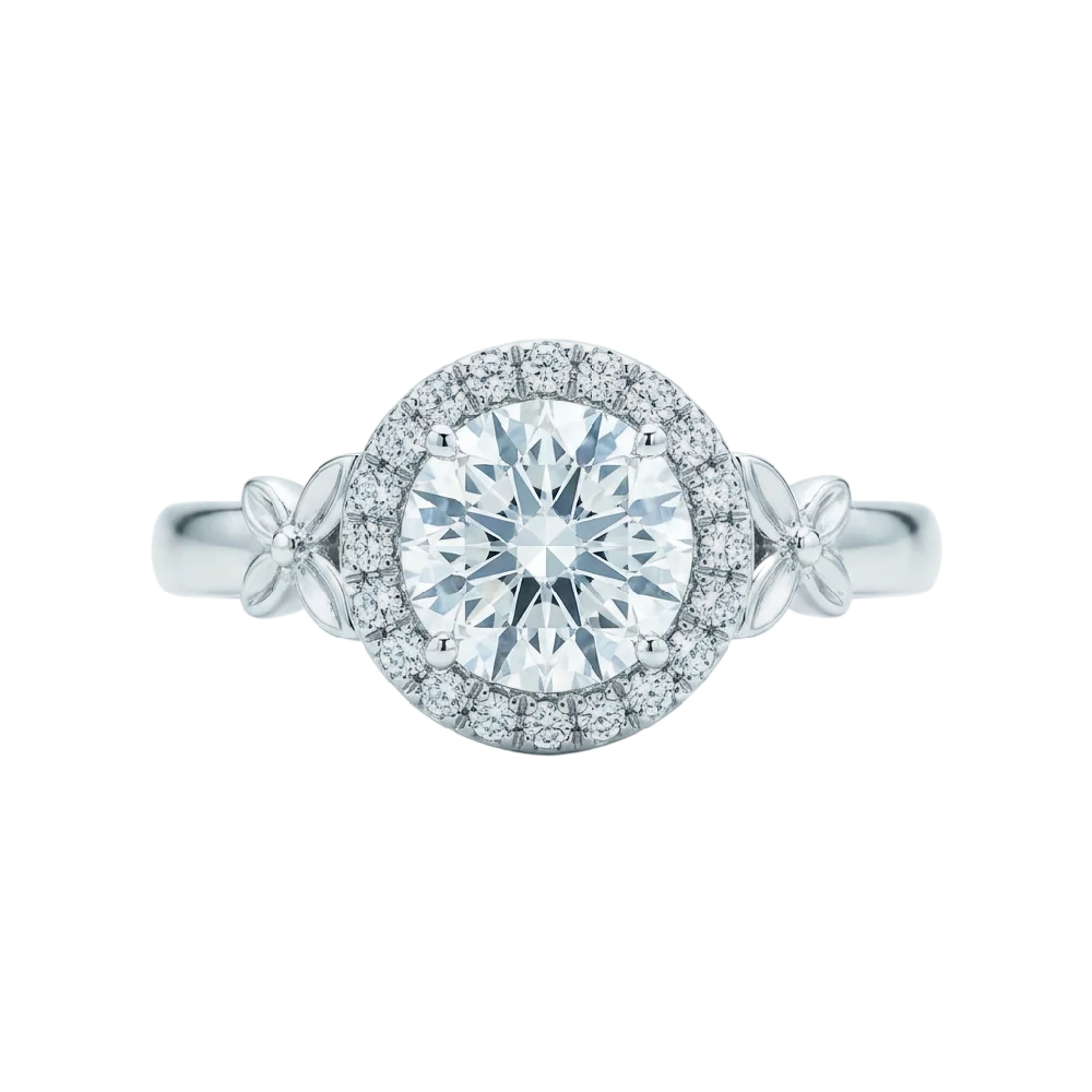 Tiffany & Co. Soleste ring met diamanten op een witte achtergrond.