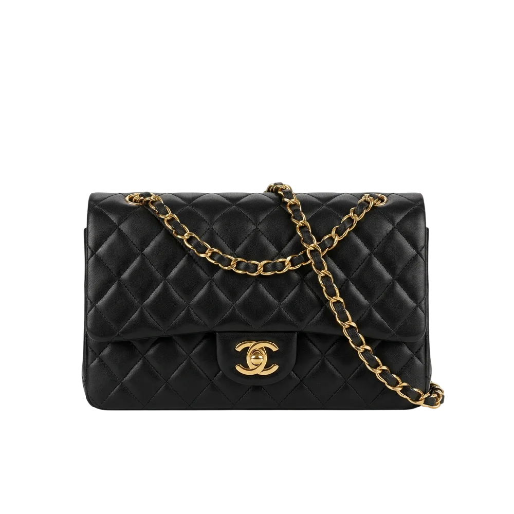 Luxe zwarte Chanel Coco Handle Small tas met gouden details