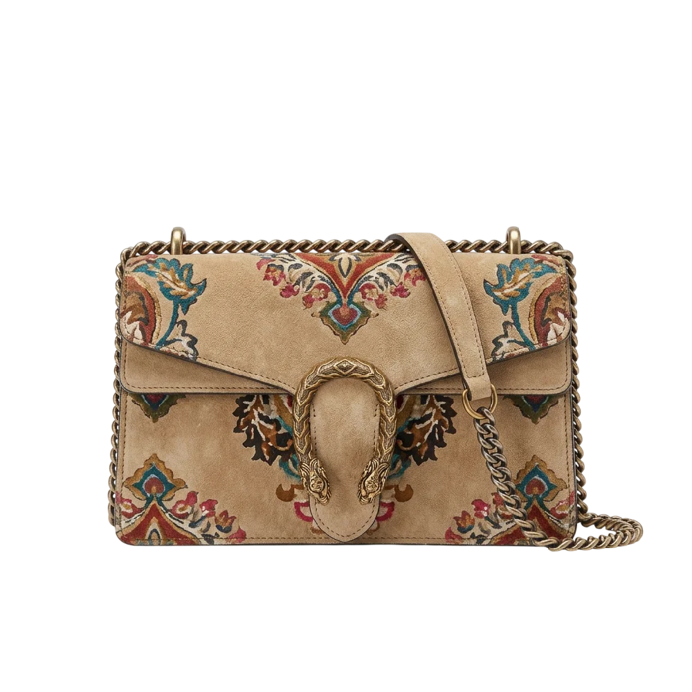 Gucci Dionysus Medium tas in beige canvas met tijgerkopsluiting