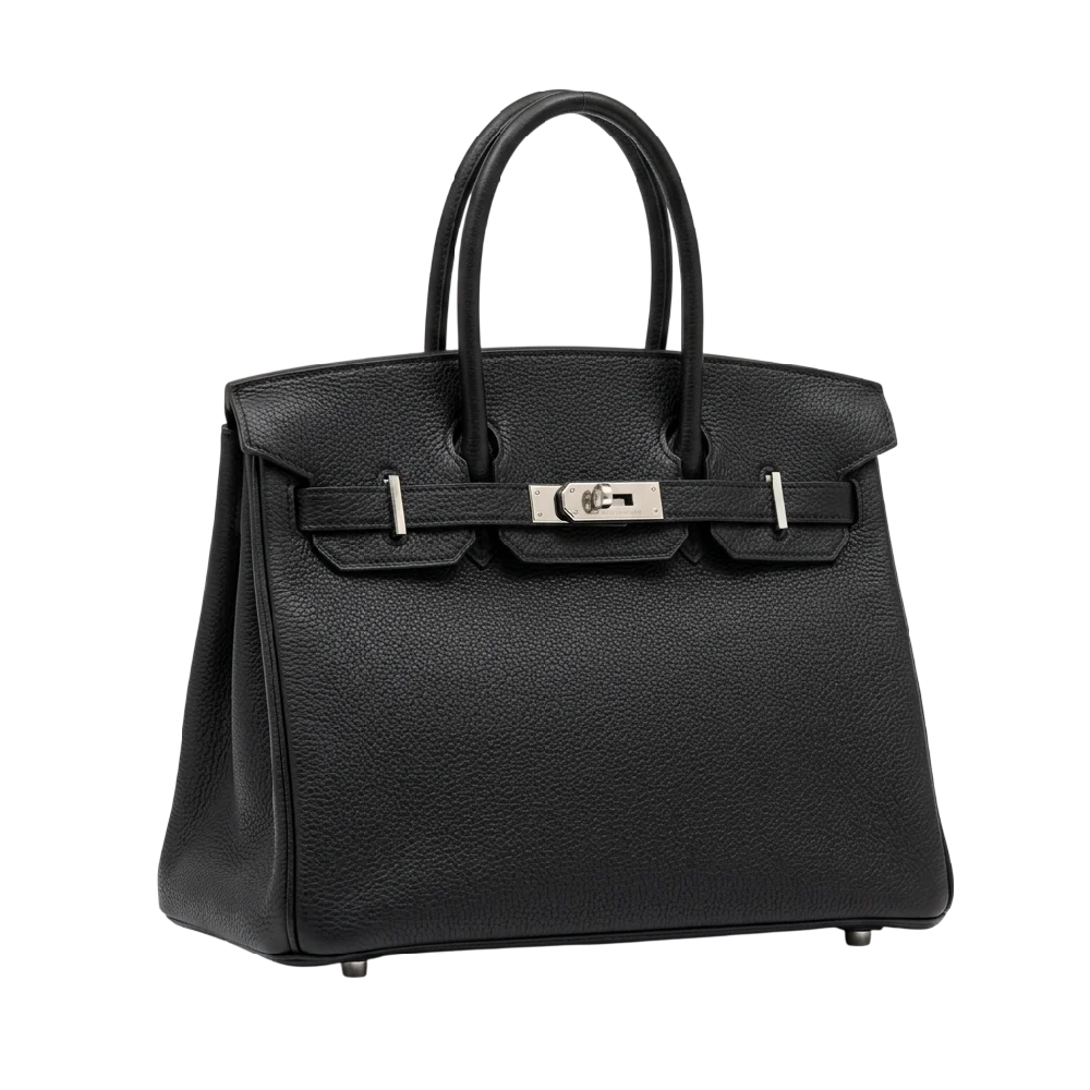 Hermès Birkin tas in bruin leer op een schone achtergrond.