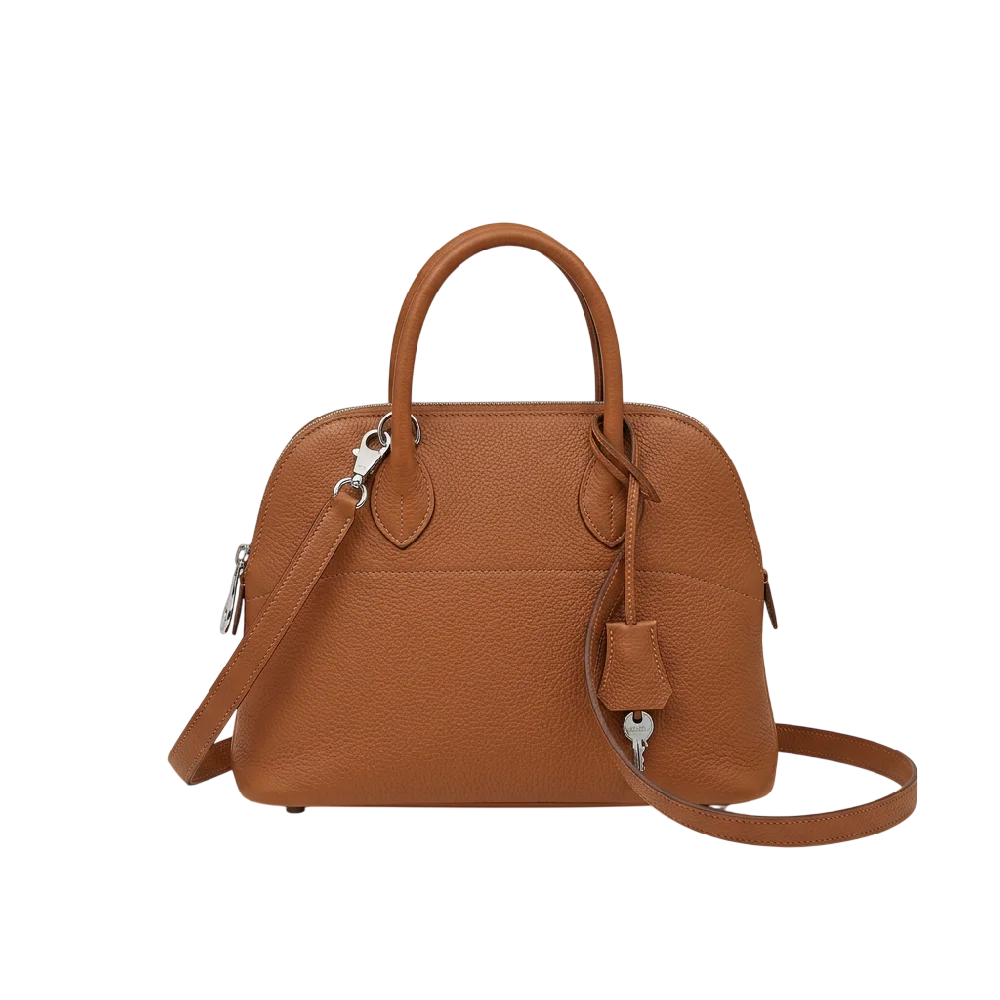 Hermès Bolide tas in leder op een neutrale achtergrond