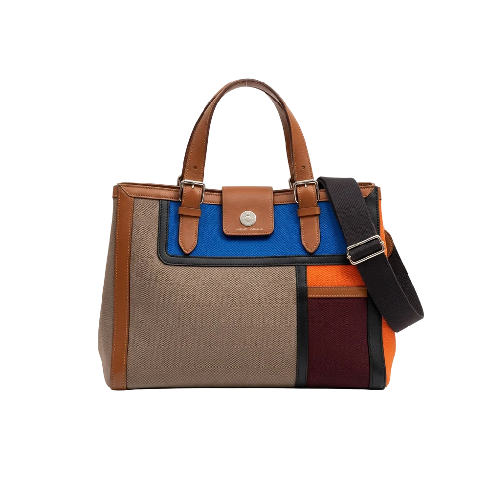 Hermès Herbag 31 tas in neutrale kleur op een witte achtergrond