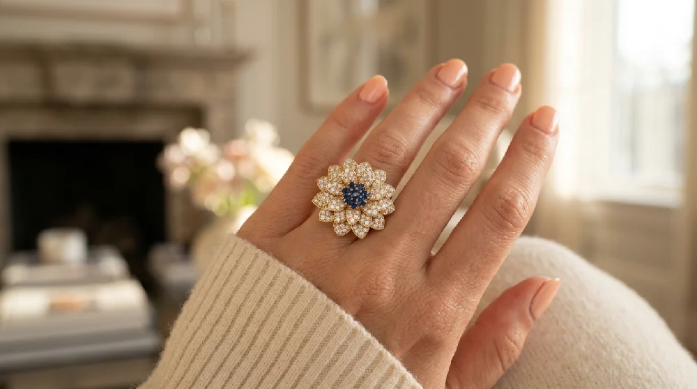 Van Cleef en Arpels High Jewelry Flora sieraad veilig opgeborgen