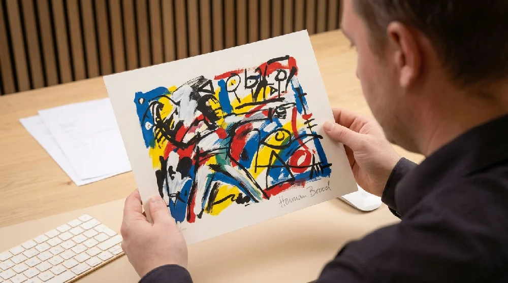 Beoordeling van de echtheid van de lithografie op locatie