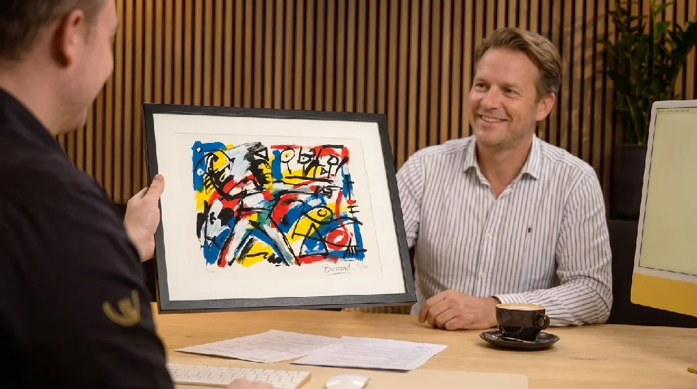 Online formulier invullen voor taxatie van een Herman Brood lithografie