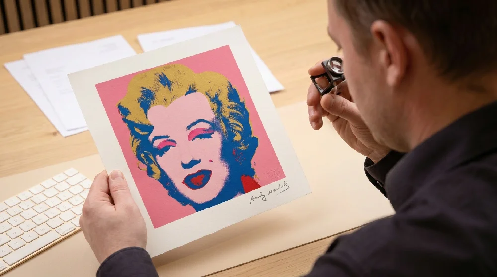 Taxatie en controle van een Andy Warhol Screen Prints zeefdruk