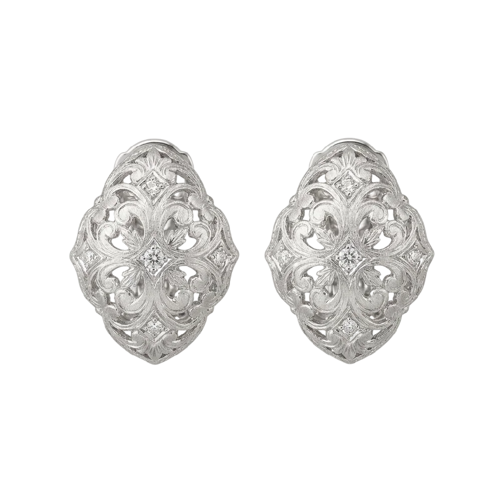 Buccellati Ramage sieraad in goud met bladeren motief op witte achtergrond