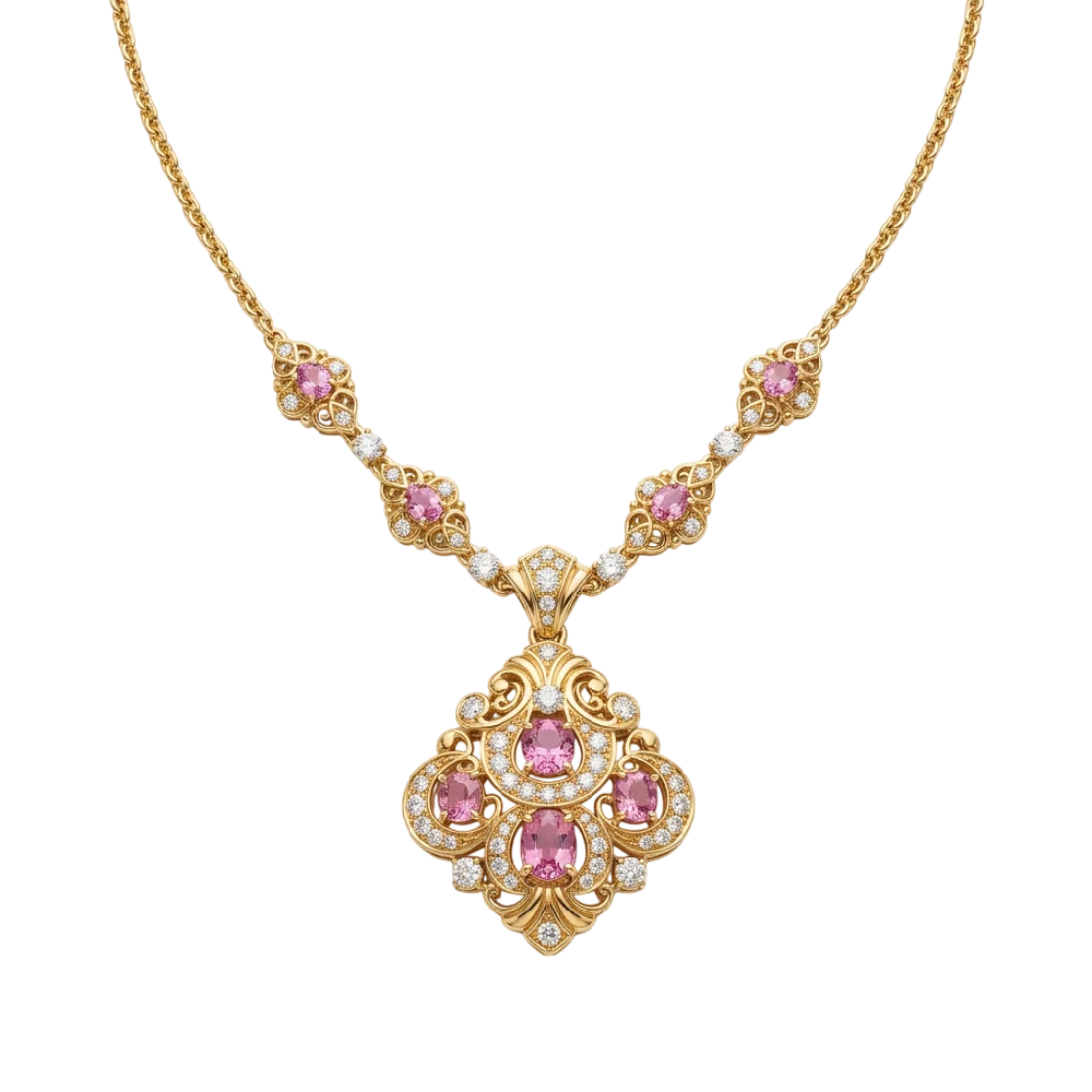 Bvlgari Diva's Dream ketting in goud met edelsteen op witte achtergrond