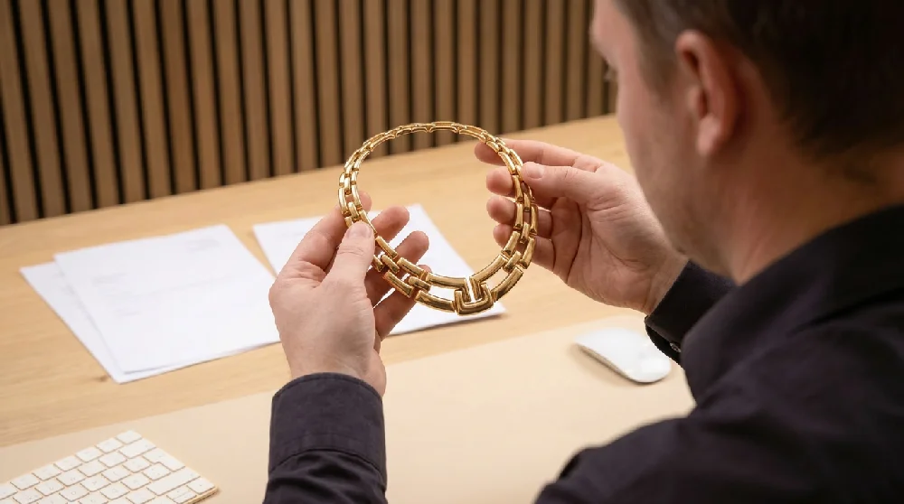 Taxatie van een goud Cartier sieraad op locatie