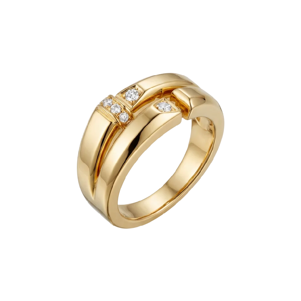 Cartier Clash de Cartier sieraad van goud op egale achtergrond