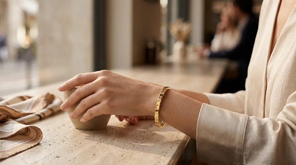 Een exclusieve Chopard Ice Cube armband veilig opgeborgen in een doos