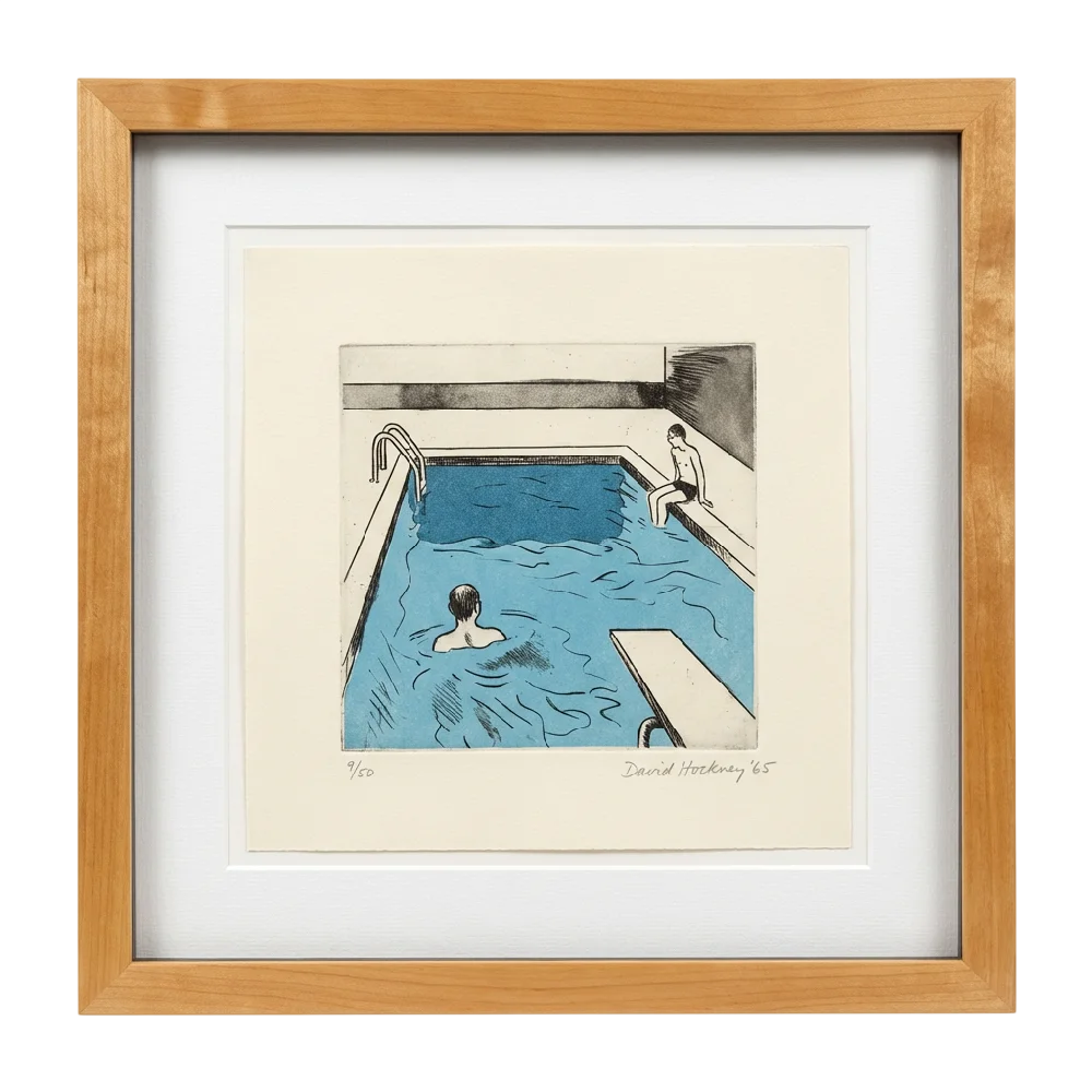 Origineel kunstwerk van David Hockney op een strakke achtergrond