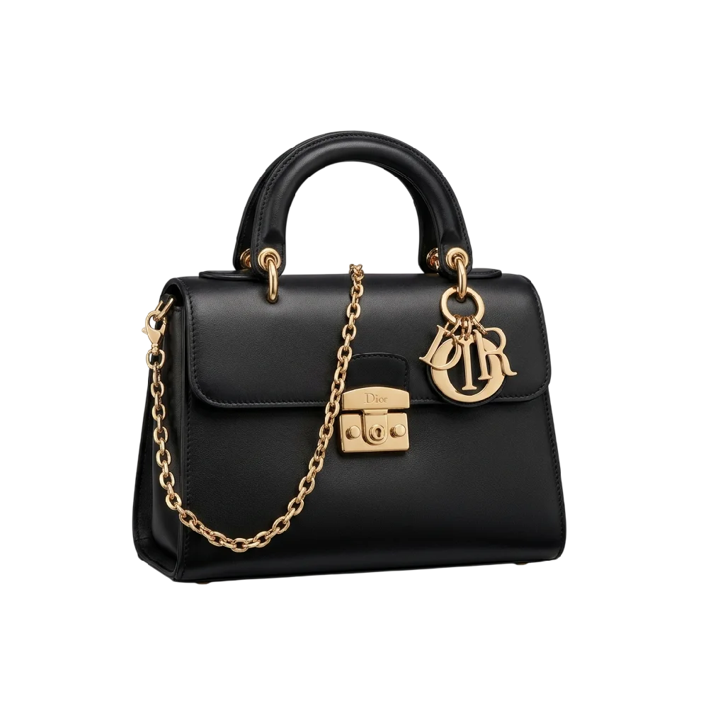 Dior Lady Dior handtas in zwart leder