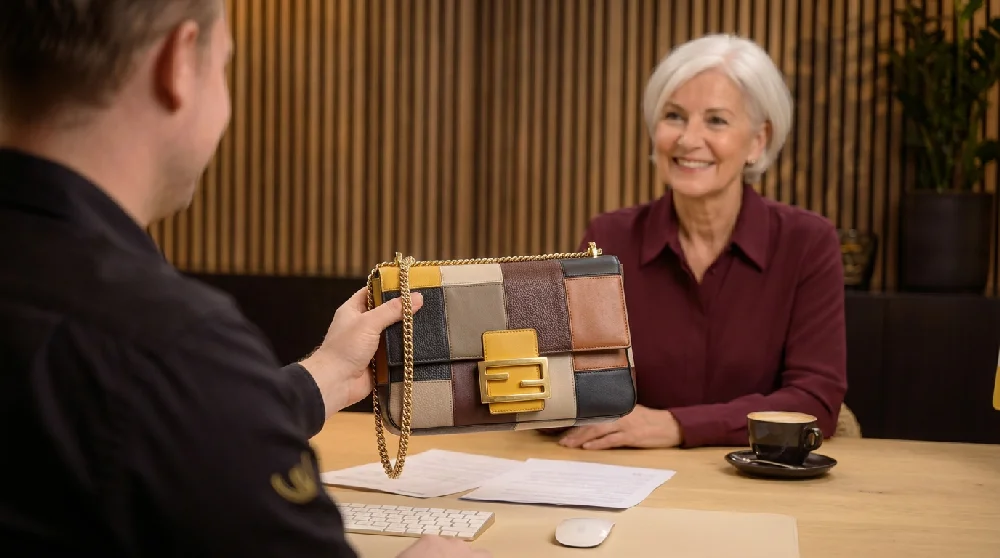 Online aanvraagformulier invullen voor het verkopen van een designer tas