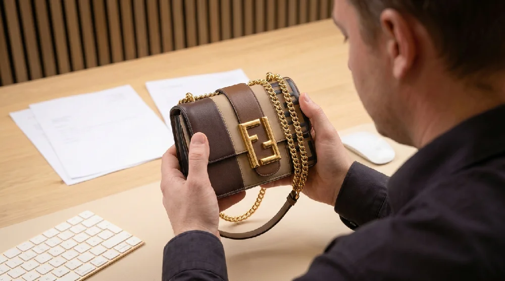 Taxatie en controle van een luxe Fendi tas