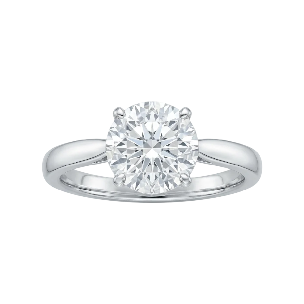 Harry Winston The Winston Solitaire diamanten ring op een elegante achtergrond