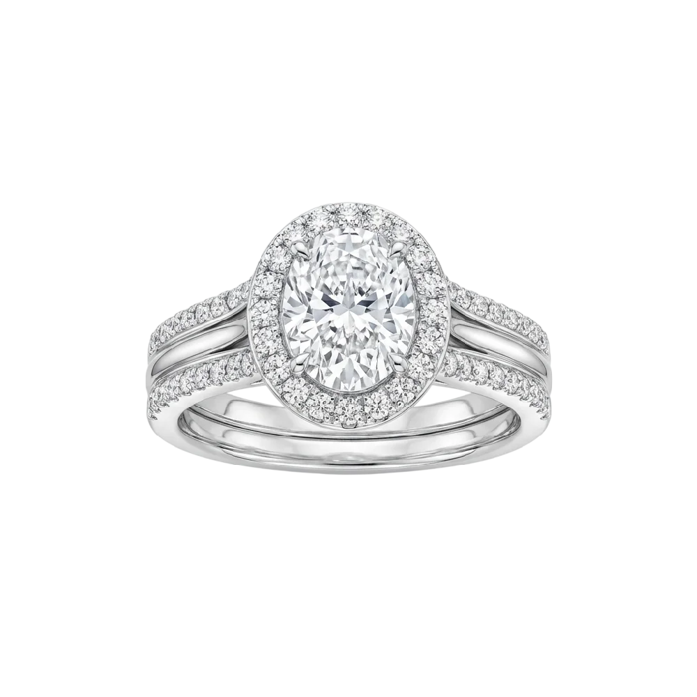 Exclusieve Harry Winston Ultimate Bridal ring van diamanten op een stijlvolle achtergrond