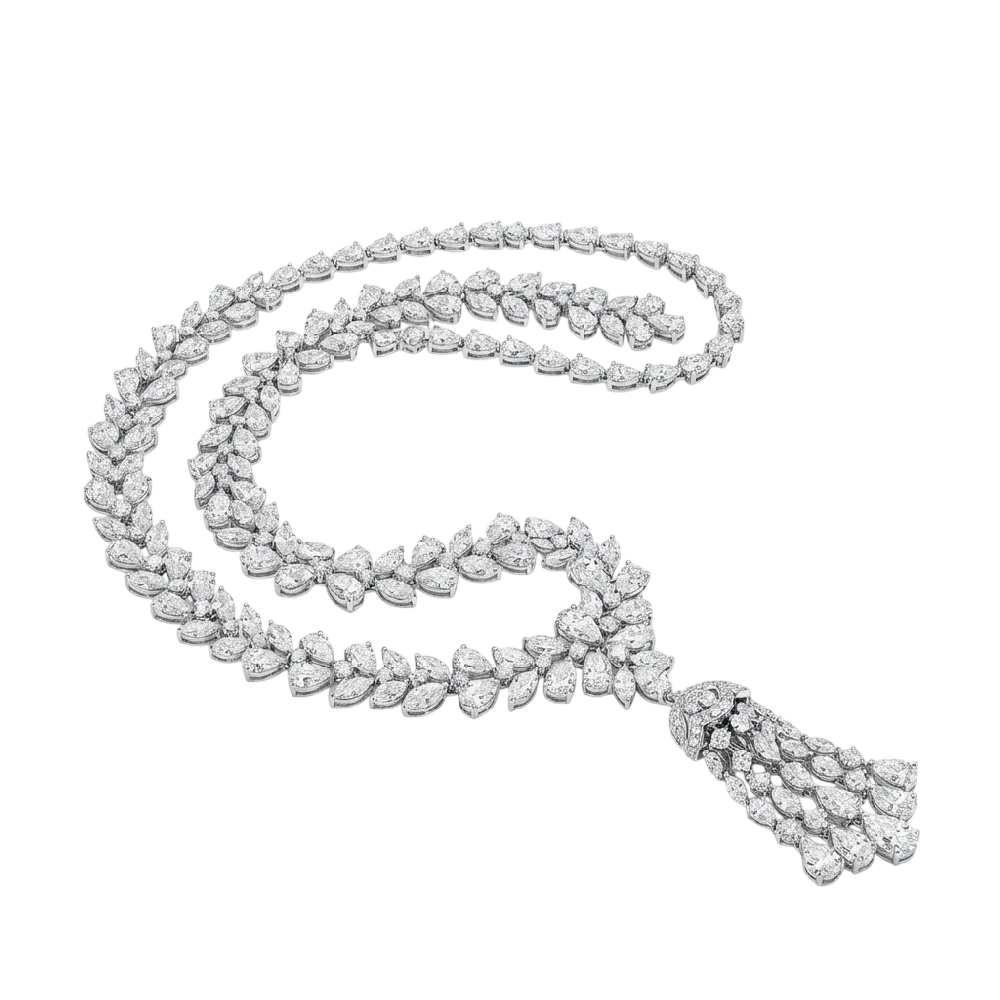 Harry Winston Avenue horloge met diamanten op een luxe achtergrond