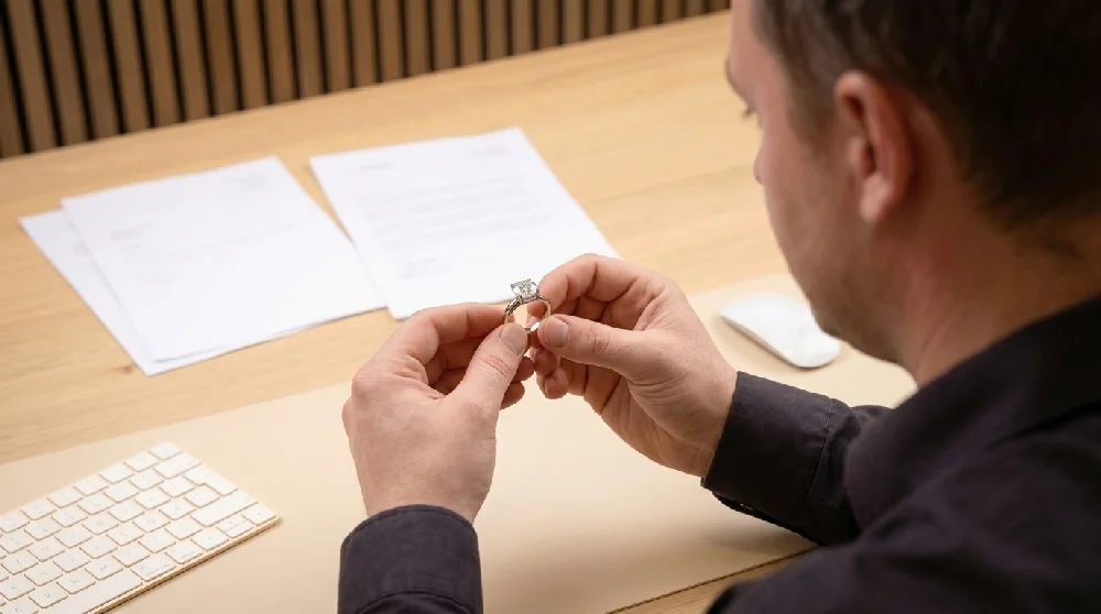Taxatie van een Cartier solitaire ring op locatie