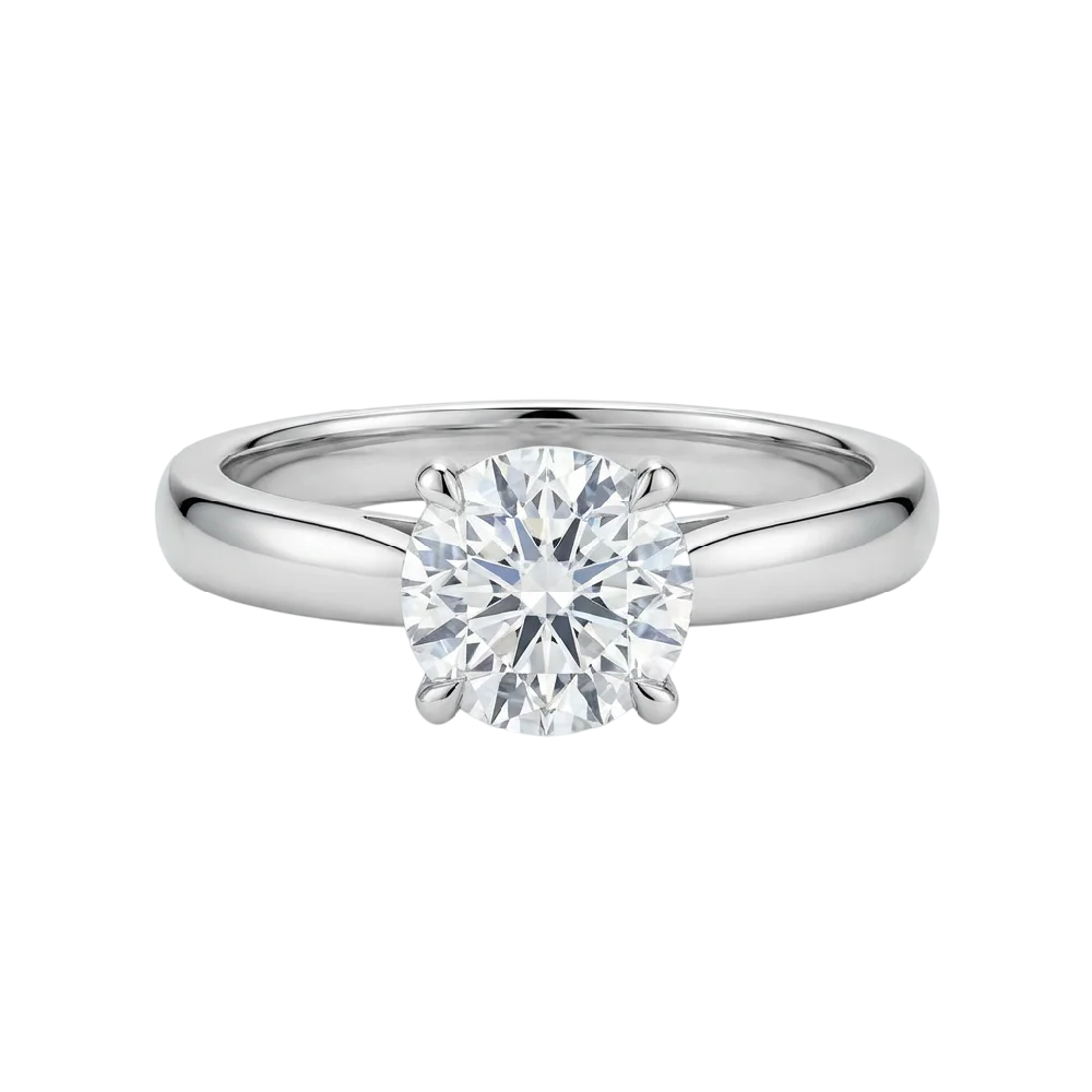 De Beers DB Classic Solitaire in gouden setting, diamanten ring