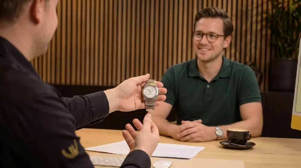 Persoon vult online formulier in voor Laureato verpanding