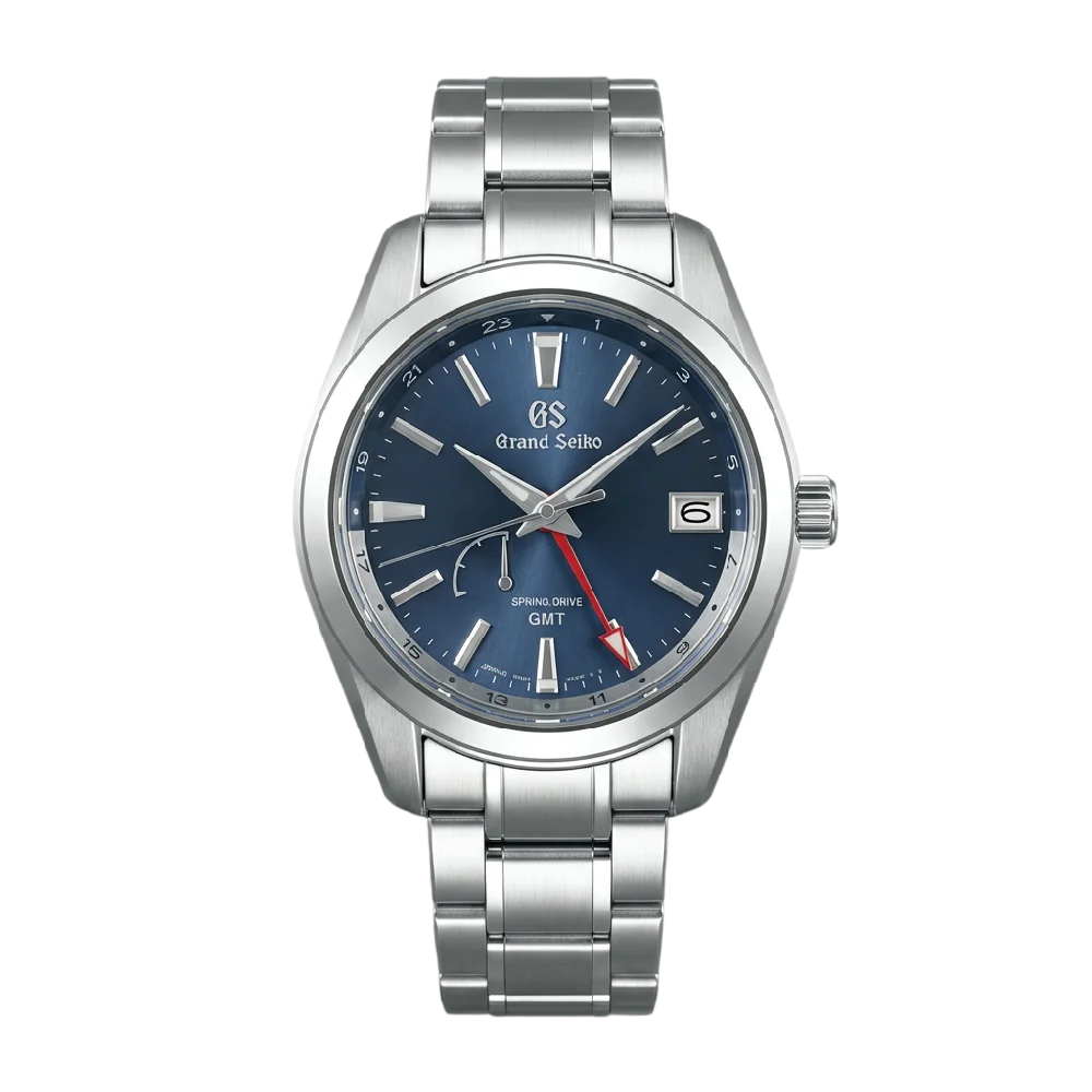 Grand Seiko Sport horloge met metalen band en zwarte wijzerplaat