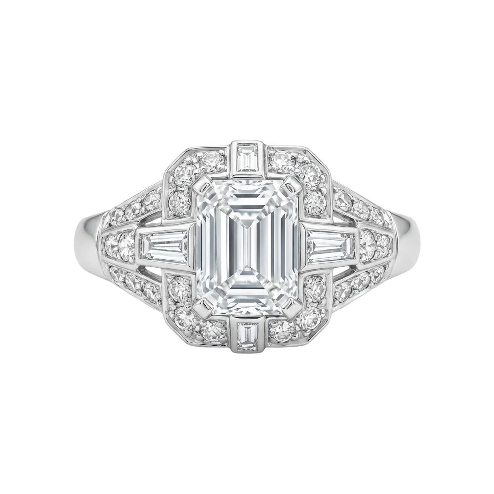 Harry Winston The Winston Solitaire ring met diamant op een velvet kussen