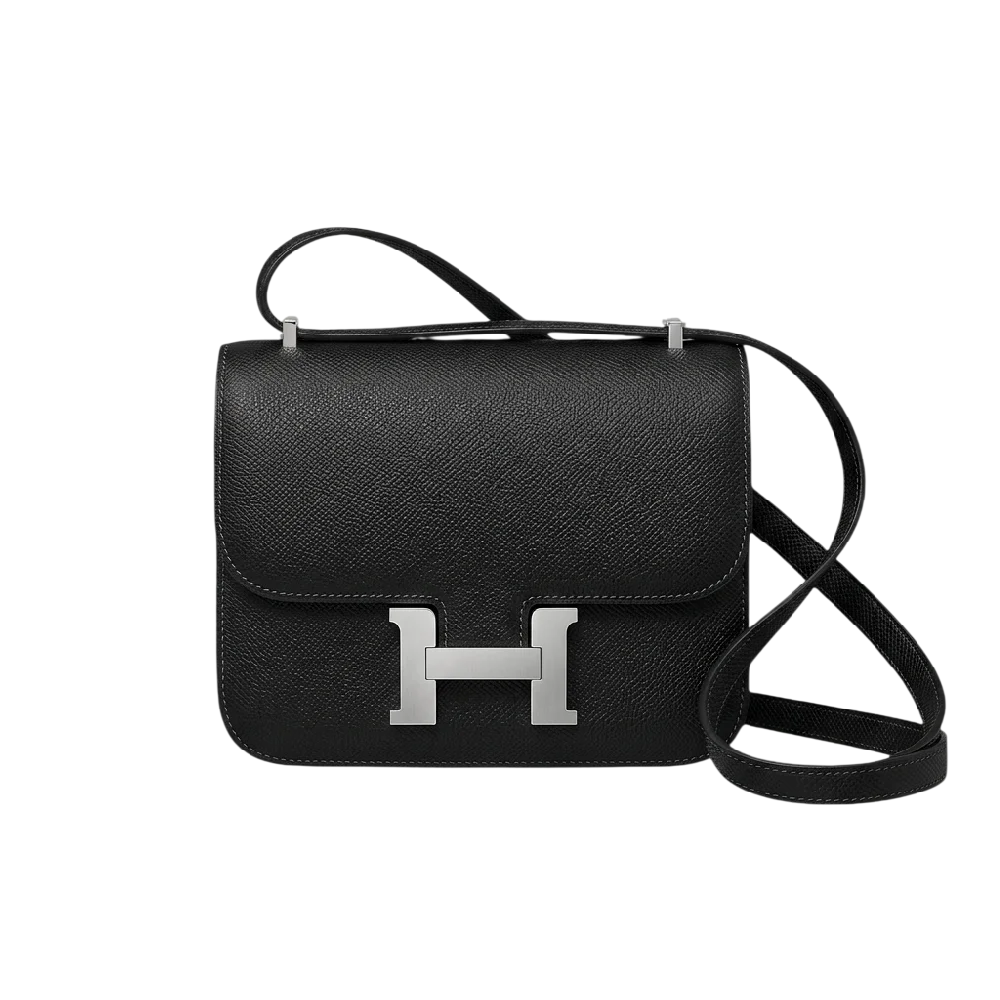 Hermès Constance tas van kwaliteitsleer op een strakke achtergrond