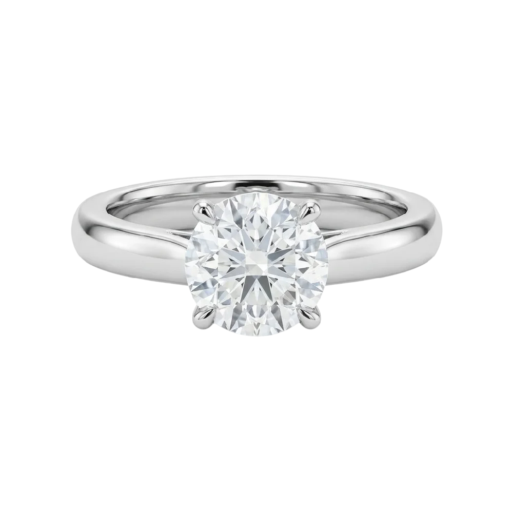 Cartier High Jewelry Solitaire diamanten ring op een luxueuze achtergrond