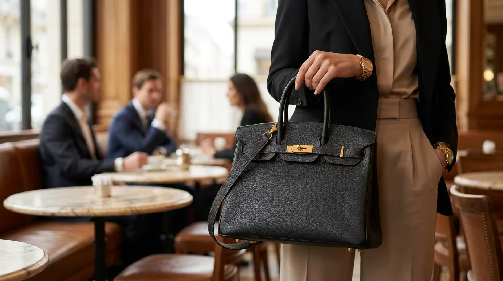 Luxe Hermès Kelly tas veilig opgeborgen in een kluis