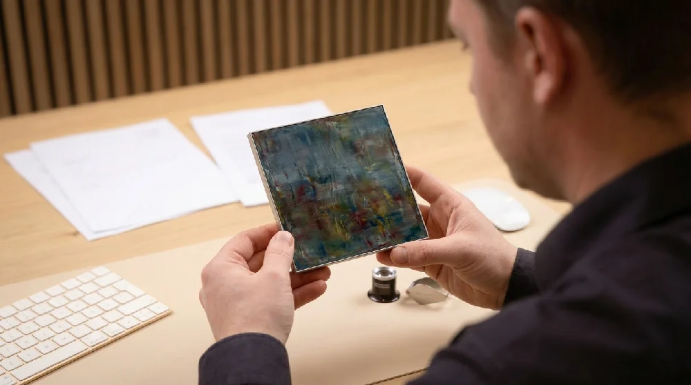 Expert van Vandaag Verpanden beoordeelt een olieverfschilderij