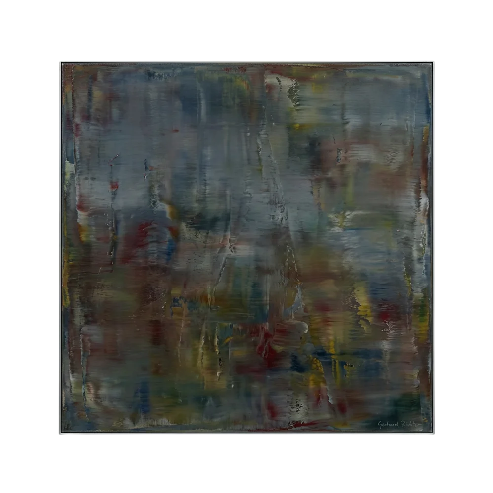 Gerhard Richter Olieverf op doek met abstracte kleuren