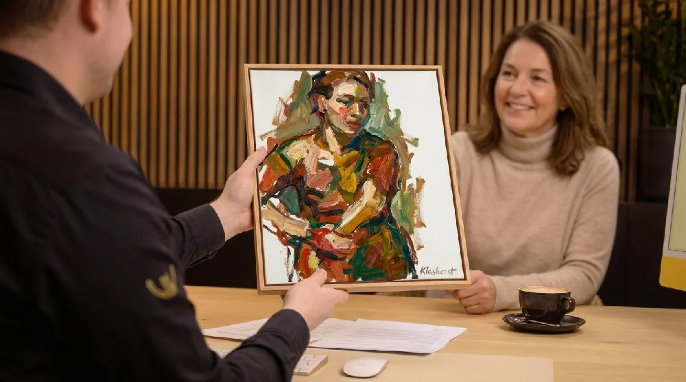 Open laptop met een online aanvraagformulier voor kunstverpanding