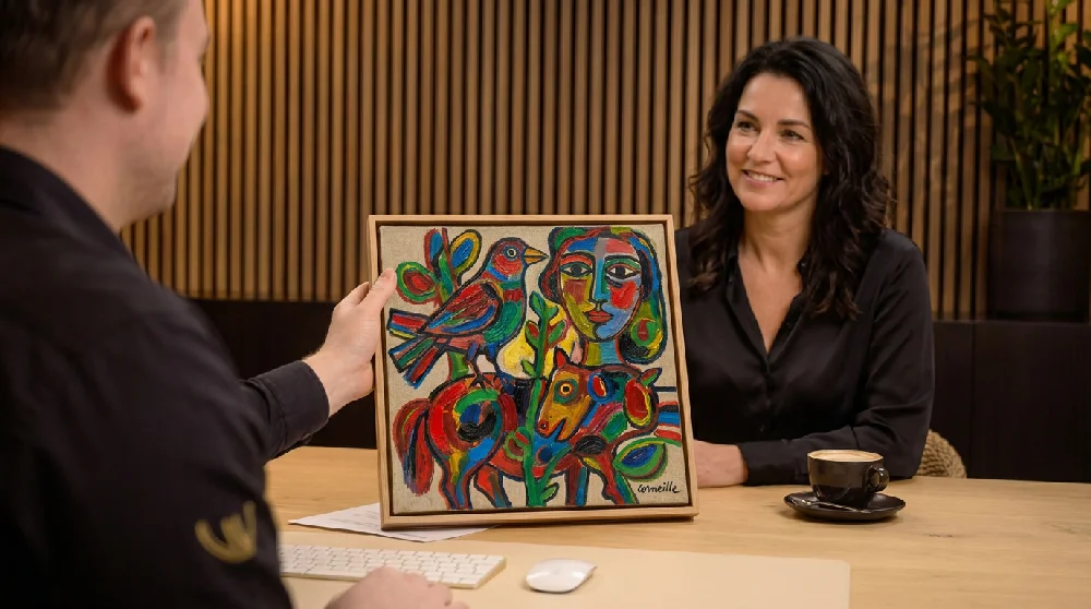 Aanvraagformulier invullen voor Corneille olieverf schilderij