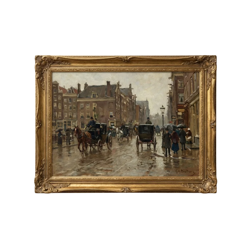 Kunstwerk van George Hendrik Breitner op een schildersezel