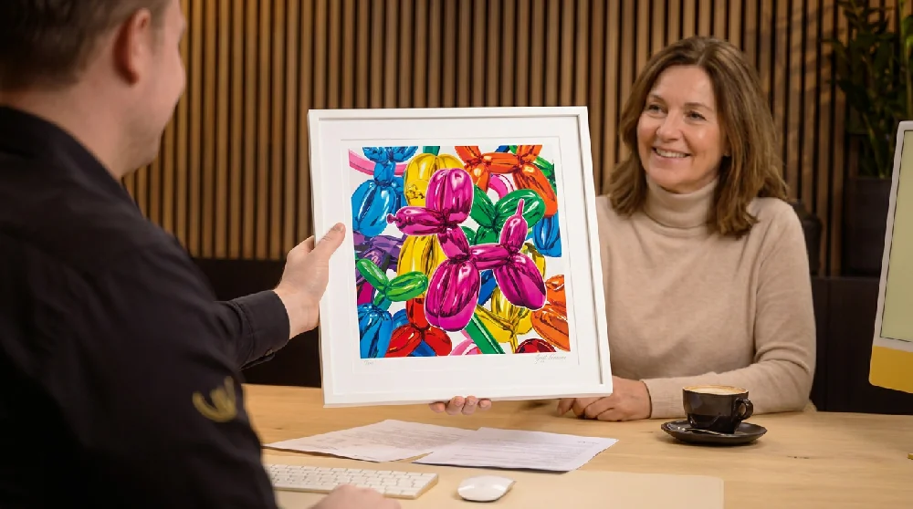 Online aanvraag formulier invullen voor Jeff Koons kunst