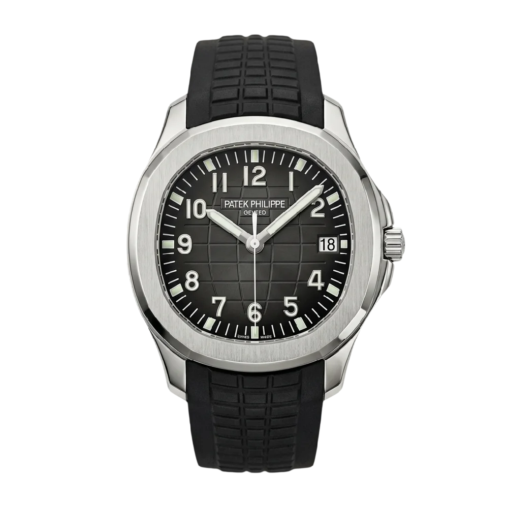 Patek Philippe Aquanaut horloge van dichtbij gefotografeerd