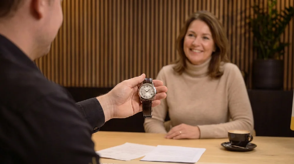 Online aanvraagformulier invullen voor het verkopen van een horloge