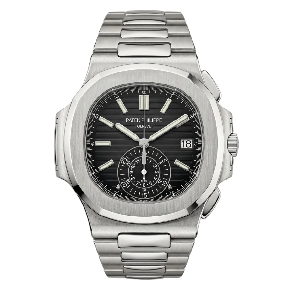 Patek Philippe Nautilus horloge op een luxe achtergrond
