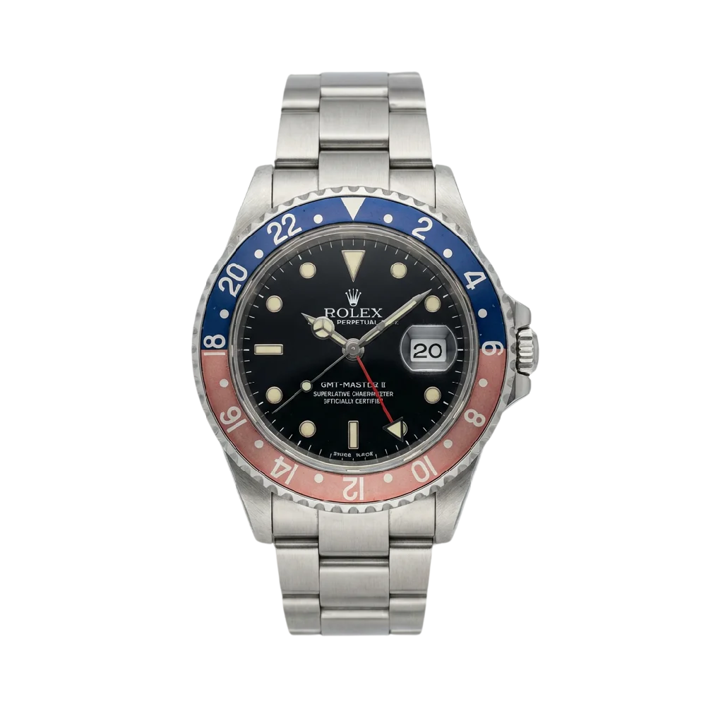 Rolex GMT Master II horloge op een luxe achtergrond